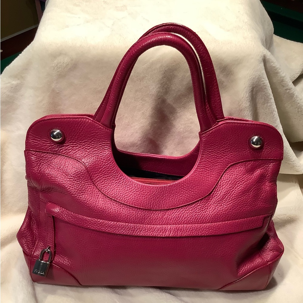 FURLA Dark Pink Leather Bag